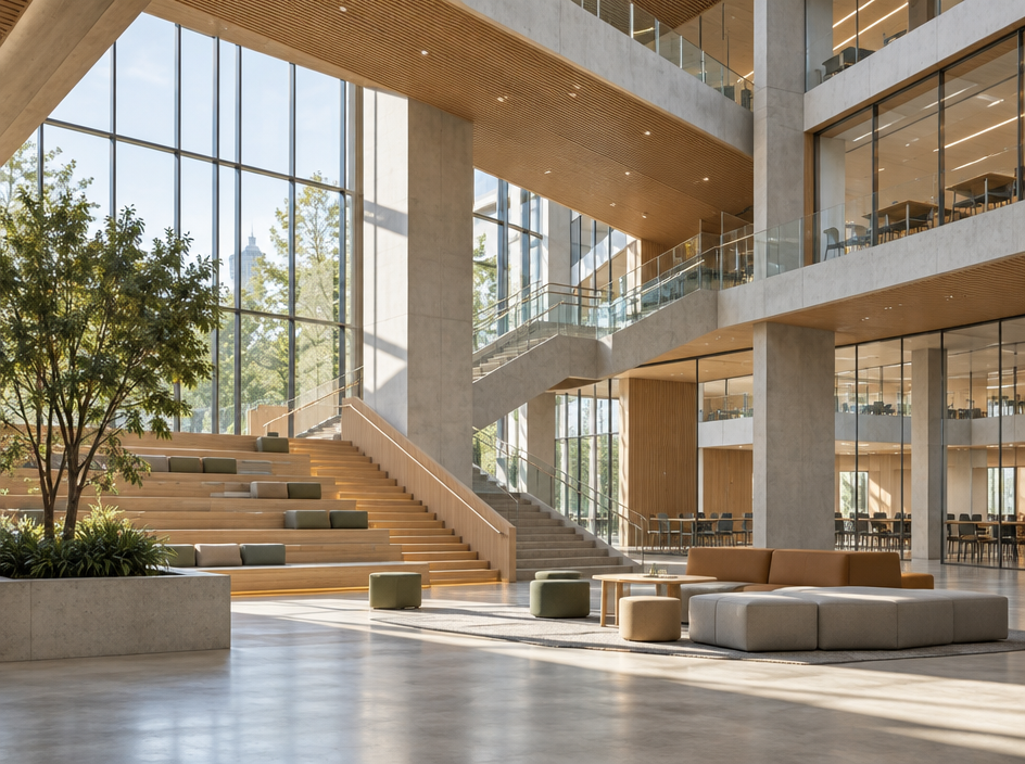 Duan Family Center interior collaboration space